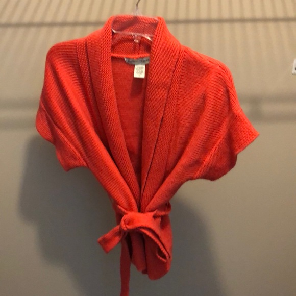 Short sleeve cardigan with tie - Picture 2 of 3